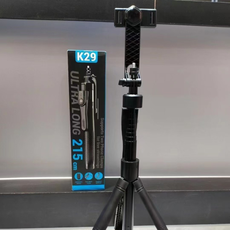 K29 Gyvasis Selfie Laikiklis su Bluetooth, Aliuminio Korpusas, Nuotolinio Valdymo, Stabilizacija, Apšvietimas