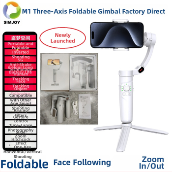 M1 kokkukäiv käsigimbal 3-aksise stabiliseerimine, näotuvastus, zoom, ühilduv 4–6,8 tollise mobiiltelefoniga