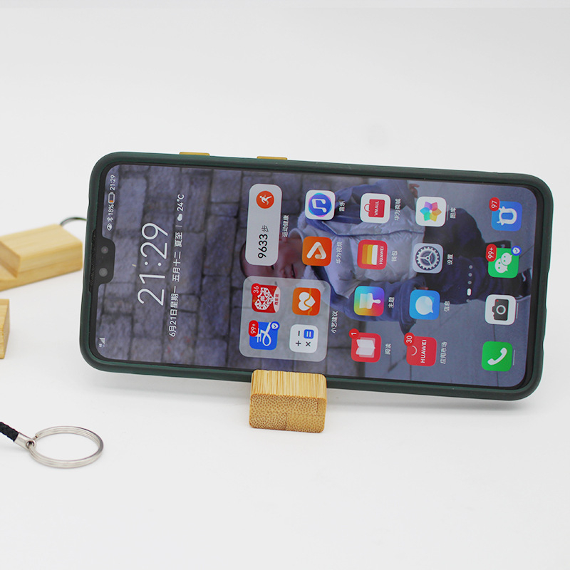 Asztali állvány telefonhoz, bambuszból, modell SCZM-003, univerzális kompatibilitás