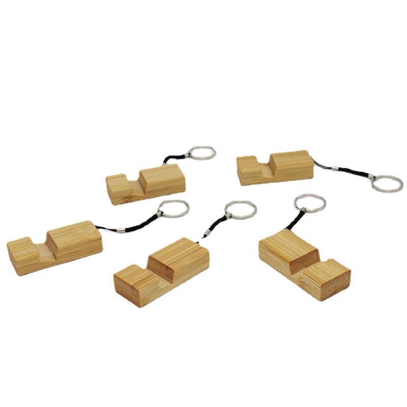 Asztali állvány telefonhoz, bambuszból, modell SCZM-003, univerzális kompatibilitás