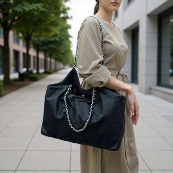 URDION RSURVO Chanel-stílusú PU tote táska, városi egyszerűség, cipzáras záródás, belső cipzáros zseb, egy vállpánt