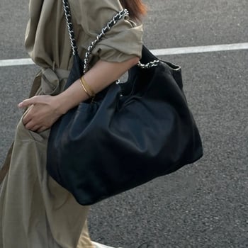 URDION RSURVO Chanel-stílusú PU tote táska, városi egyszerűség, cipzáras záródás, belső cipzáros zseb, egy vállpánt