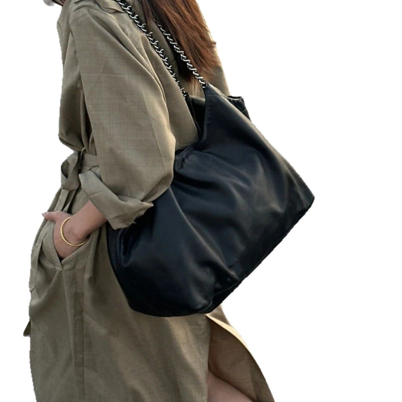 URDION RSURVO Chanel-stílusú PU tote táska, városi egyszerűség, cipzáras záródás, belső cipzáros zseb, egy vállpánt