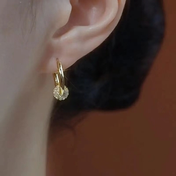 Női réz fülbevalók, geometriai dizájn, elektroplating felület, All-Match stílus, tavasz 2024