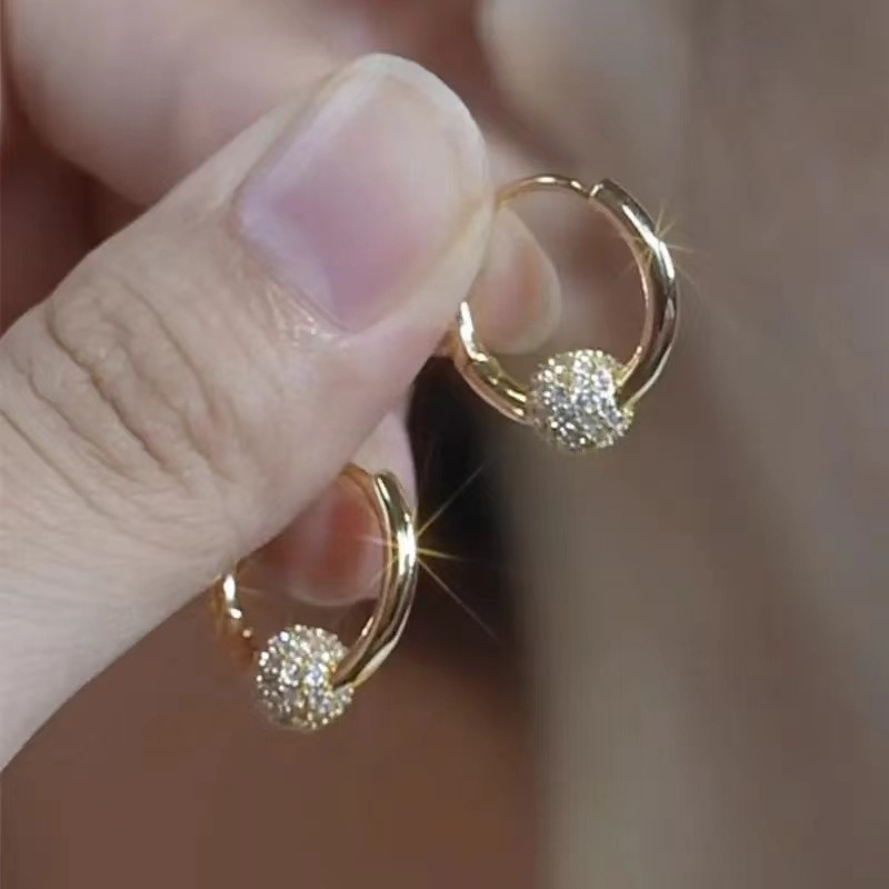 Női réz fülbevalók, geometriai dizájn, elektroplating felület, All-Match stílus, tavasz 2024