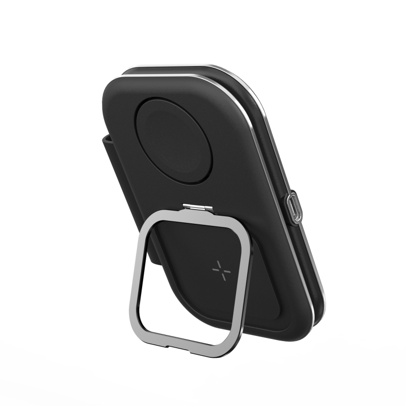3-in-1 salokāms magnētiskais bezvadu lādētājs ar statīvu — 15W PD ātra uzlāde
