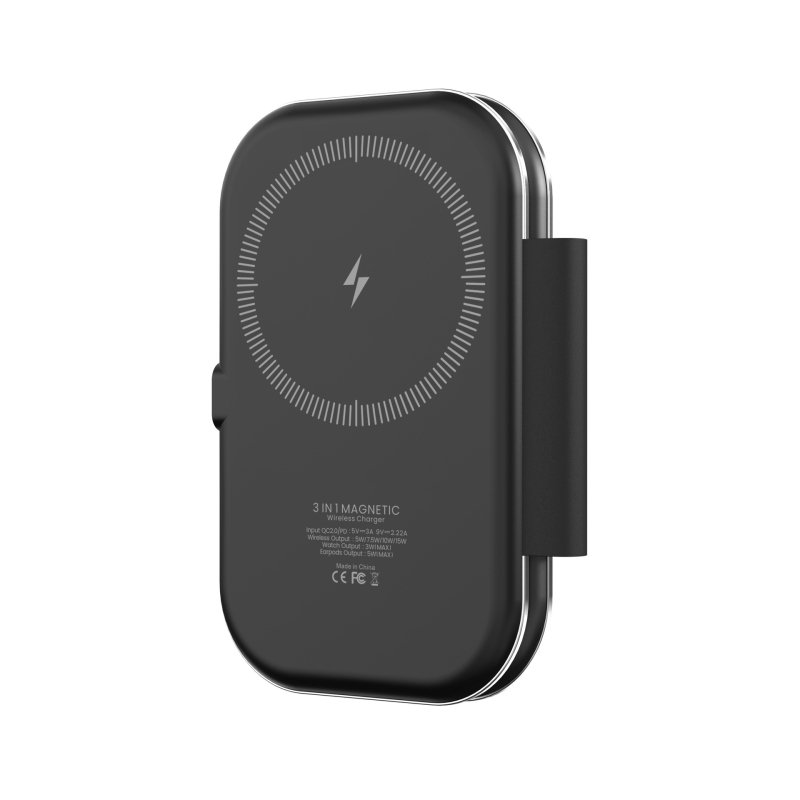 3-in-1 salokāms magnētiskais bezvadu lādētājs ar statīvu — 15W PD ātra uzlāde