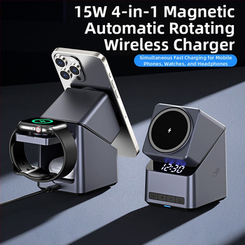 Belaidis įkroviklis su 180° prisilietimo reguliavimu, keturių funkcijų besisukantis laikiklis, magnetinis belaidis įkrovimas, išvestis 5–15W