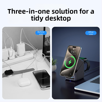 Belaidis įkroviklis su 180° prisilietimo reguliavimu, keturių funkcijų besisukantis laikiklis, magnetinis belaidis įkrovimas, išvestis 5–15W