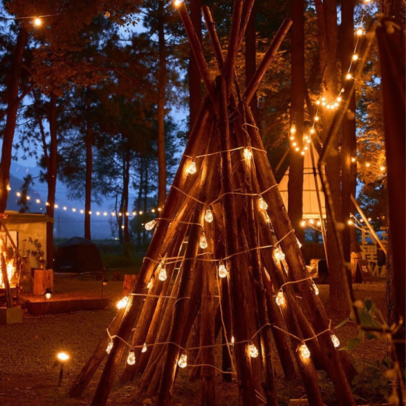 Päikesega toidetud S27 vasktraadiga lampide nöör, mudel L-207, IP65 välistingimustesse dekoratsioon kaugjuhtimisega