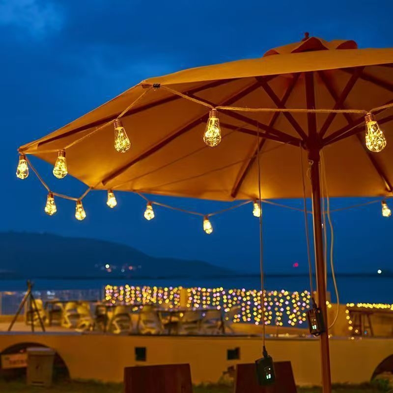 Päikesega toidetud S27 vasktraadiga lampide nöör, mudel L-207, IP65 välistingimustesse dekoratsioon kaugjuhtimisega