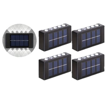 Napelemes kültéri falikar – felülről és alulról világító fal a kerthez, vízálló, 5W, manuális kapcsoló