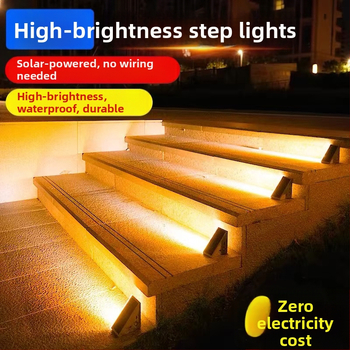 Saulės energijos laiptų lemputė su judesio jutikliu, IP65 vandeniui atsparus, lauko kiemo naudojimui, 16–24 val. veikimo laikas, įėjimas ≤36V