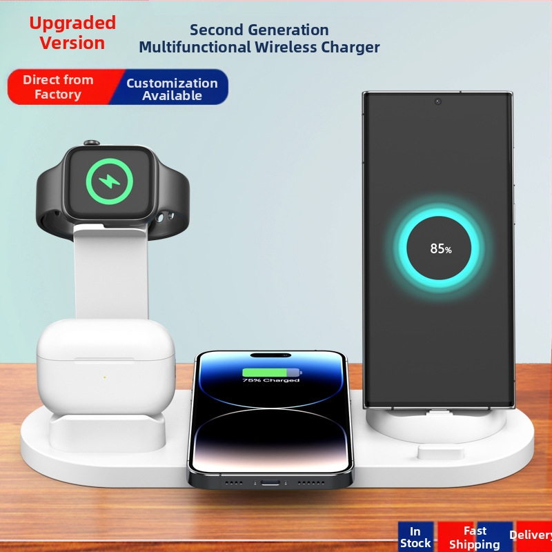 3-in-1 juhtmevaba laadimisstend kõrvaklappide ja nutikella jaoks – 18W maksimaalne väljund, QC4.0, Qi juhtmevaba laadimine