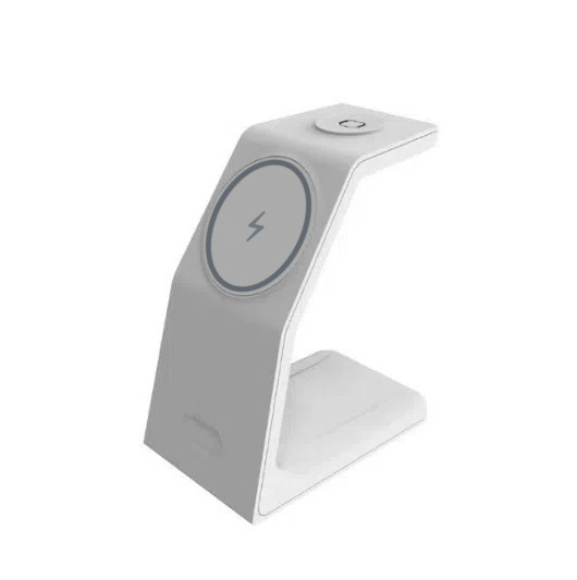 3-в-1 магнитно безжично зарядно за бързо зареждане, 15W изход, QC3.0, съвместимо с Apple Watch и MagSafe слушалки