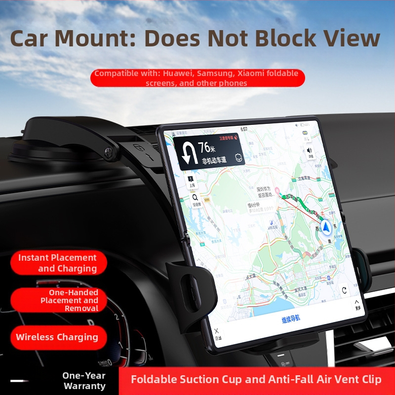 Carenton Snap-On държател за телефон за автомобил S15 – съвместим с Huawei Mate X2, презареждаем, монтаж върху въздушен отвор
