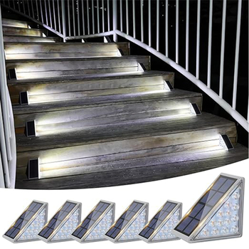 Napelemes kertészeti lépcső lámpa, kültéri falikar, üveg, modell YY0147, 6–12 órás folyamatos világítás, érzékelő