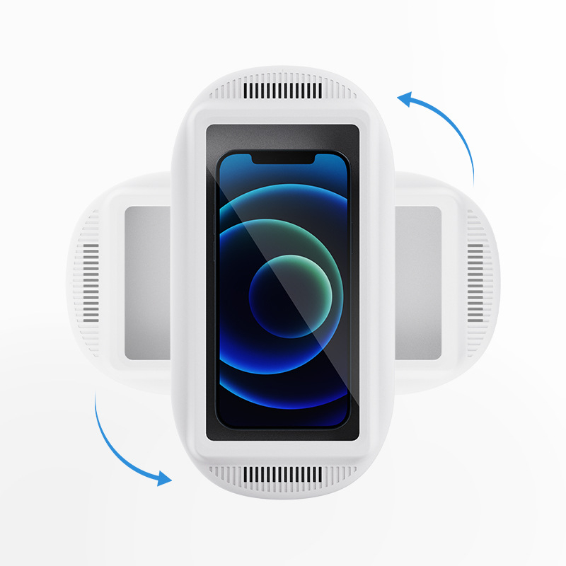 Falra szerelhető vízálló telefontartó fürdőszobába, 360°-os forgású, összecsukható és teleszkópos, fúrás nélküli