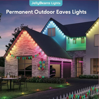 Välistere LED nöörvalgustid katusekaartele dekoratsiooniks, 24V sisendiga, 1W tükk, IP67, USB toide, juhitav rakenduse ja kaugjuhtimispuldi kaudu