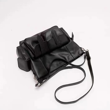 PU Tote táska, uniszex, vödör alakú, cipzáras nyitás és belső cipzáras zseb