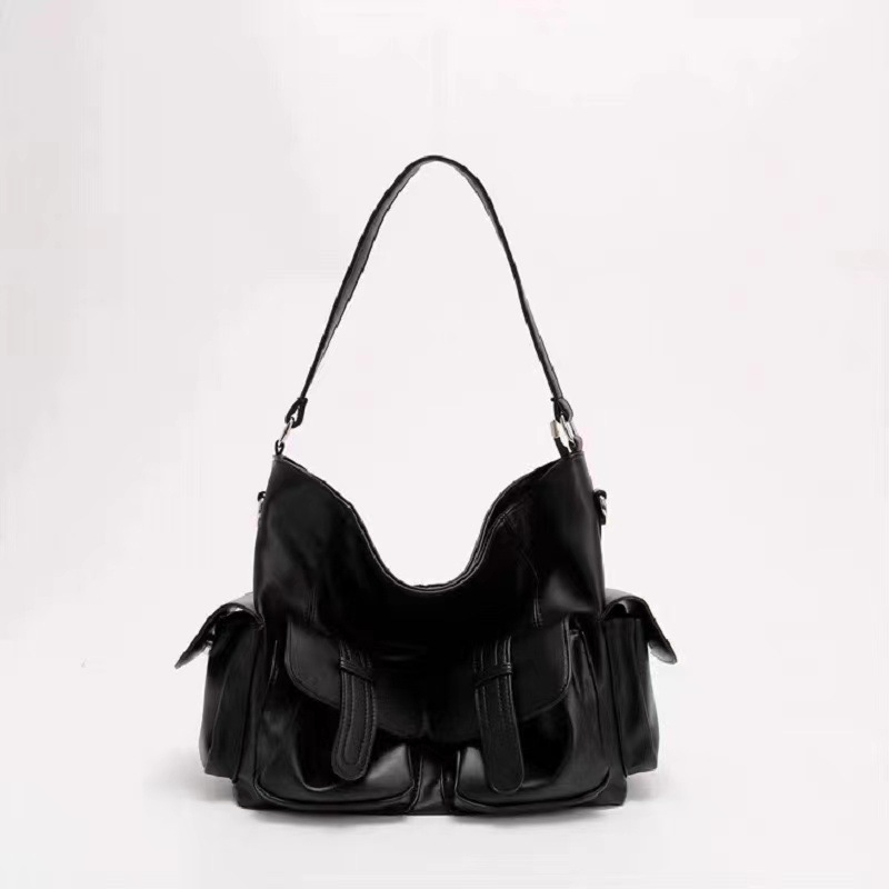 PU Tote táska, uniszex, vödör alakú, cipzáras nyitás és belső cipzáras zseb