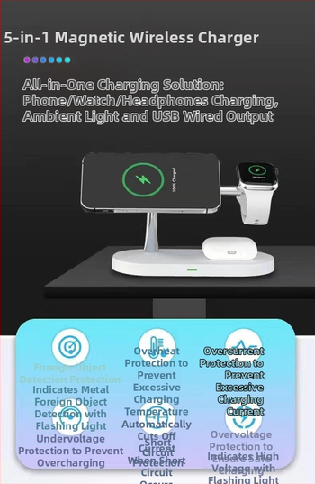 Τρία σε ένα έξυπνο ταχυφορτιστή για τη σειρά iPhone 12, έξοδος 1,2 A, Type-C διεπαφή, είσοδος 5V/2A