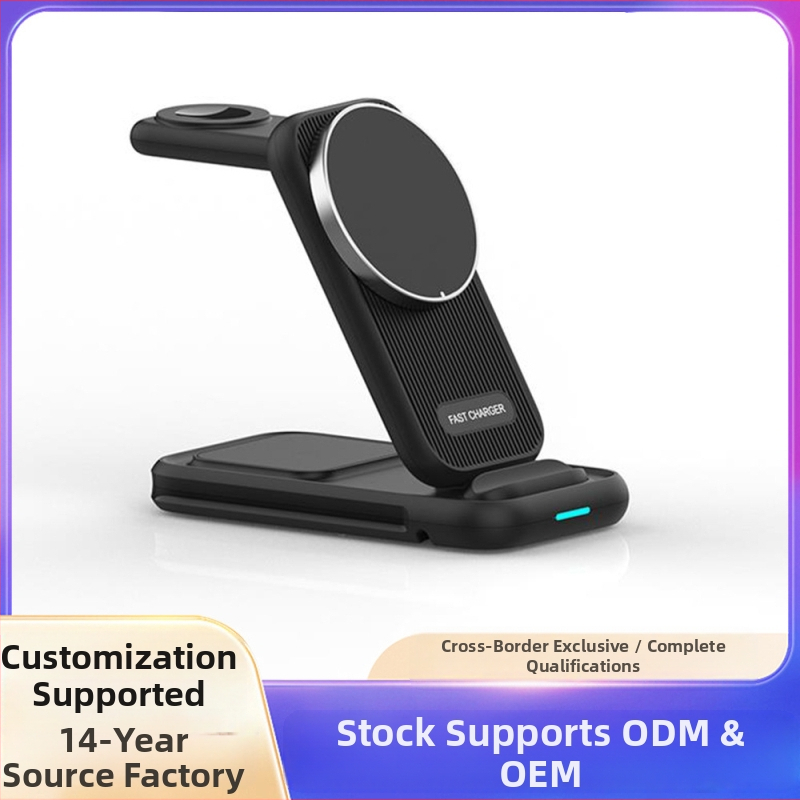 3-ühes magnetiline juhtmevaba laadija koos lauahoidjaga telefonide jaoks – kiirlaadimine, reguleeritav, maks. 15W, QC3.0, 3A väljund, koguvõimsus 23W