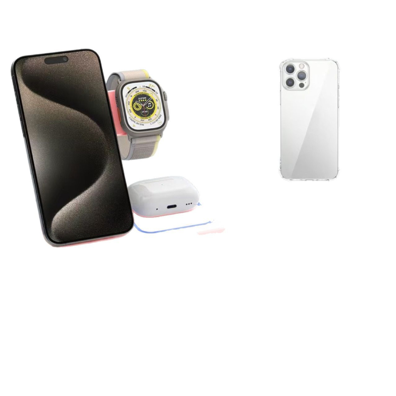 15W juhtmevaba laadija koos kokkupandava lauatelefoni hoidjaga, 3-ü-1 mitmefunktsionaalne dokk, QC 3.0