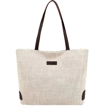 Kanvos audinio pečių rankinė su kaspinu ir kiškiuko mergaitės motyvu, su dugnu ir be šoninių sienelių, su logotipo spauda