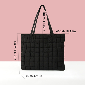 Utcai stílusú poliészter Tote táska mágneszáras záródással, horizontális négyzet alakú — Feihong