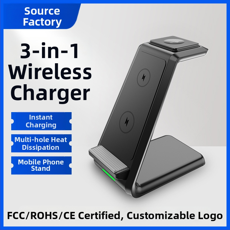 Bezdrôtový nabíjací stojan – 15W rýchle nabíjanie, kompatibilný s Apple, Samsung, Huawei a Google, plastové telo, univerzálna kompatibilita, stolný alebo podlahový