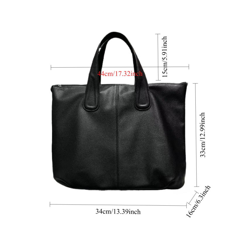 Női PU bőr válltáska, nagy kapacitás, retro minimalista dizájn, cipzáras zárás, belső zsebek (telefon, ID, kamera), dupla vállpánt