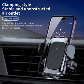 Държач за телефон за автомобилен въздушен изход с вакуумна чашка, мултифункционален навигационен държач за табло и предно стъкло, универсално монтиране, въртящ се монтаж
