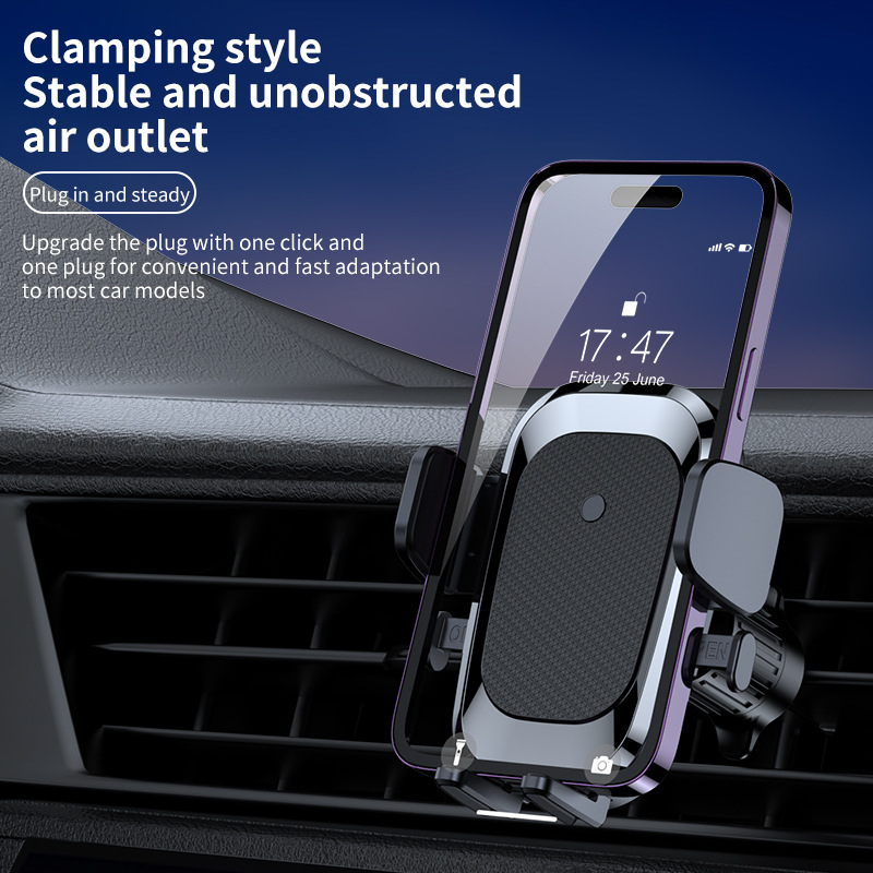 Държач за телефон за автомобилен въздушен изход с вакуумна чашка, мултифункционален навигационен държач за табло и предно стъкло, универсално монтиране, въртящ се монтаж