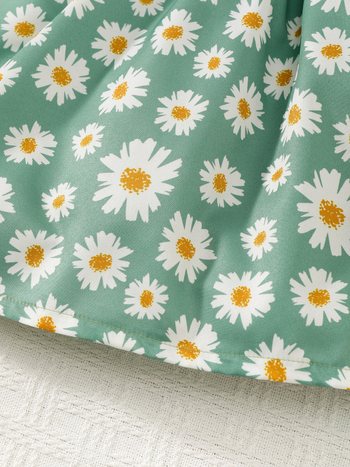 Κοριτσίστικο φόρεμα με τιράντες, γλυκό στυλ, εκτύπωση με γράμματα και λουλούδια, πριγκιπικό κόψιμο, πολυεστέρας, 100% πολυεστέρας