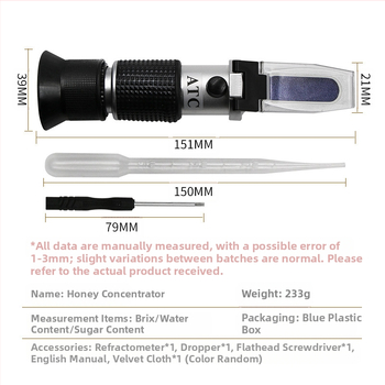Χειροκίνητος μετρητής συγκέντρωσης μελιού – 58–90%, Prosperity, για παραγωγή ζάχαρης, τρόφιμα, ποτά, ζυθοποιία, νοσοκομεία, φαρμακευτικές και αγροτικές έρευνες