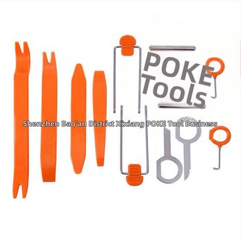 POKER Σετ εργαλείων αποσυναρμολόγησης ήχου αυτοκινήτου, 12 τεμάχια, 0,24 кг, για προσαρμογή εσωτερικών πάνελ θυρών και εγκατάσταση παραθύρων με προσανατολιστικά μαξιλάρια
