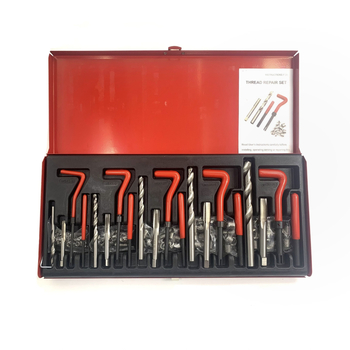 131 részes menetjavító készlet, ötvözött acélból, Jin Roda, otthoni használatra