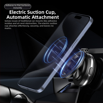 Držiak do auta na palubnú dosku — 360° otáčanie, vákuové prisávanie, magnetický držiak, zliatina kovov