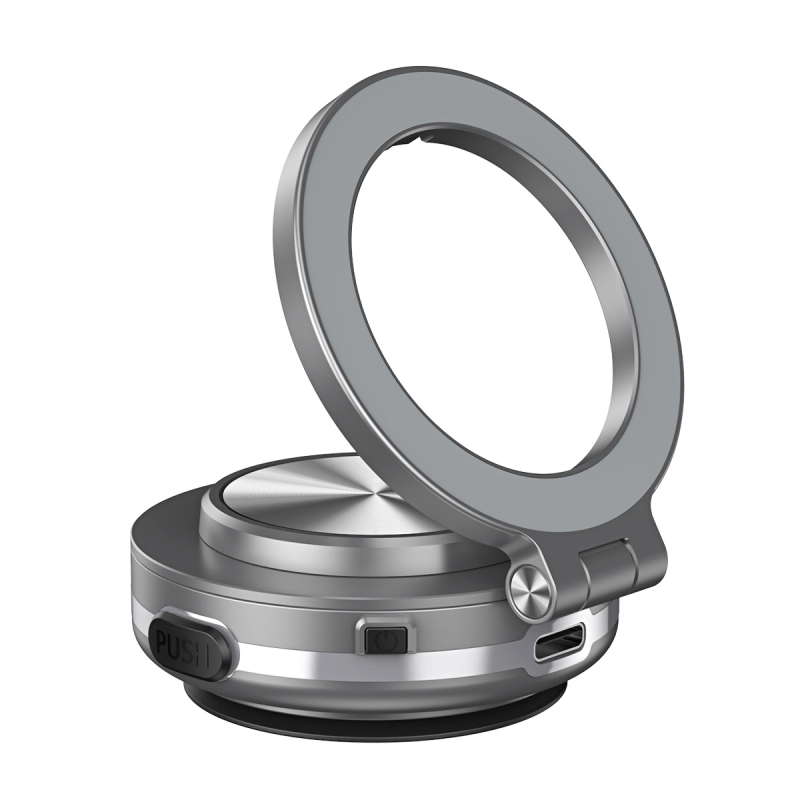 Autóba való telefontartó a műszerfalra — 360° forgás, vákuumos rögzítés, mágneses tartó, ötvözetből készült