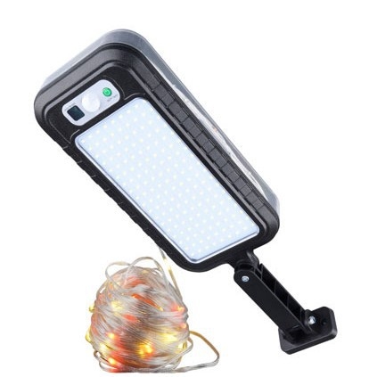 LED Napelemes falikar mozgásérzékelővel – kültéri IP65 kertlámpa, 20W, 3.7V, élettartam 20000 óra, 6-12 óra üzemidő