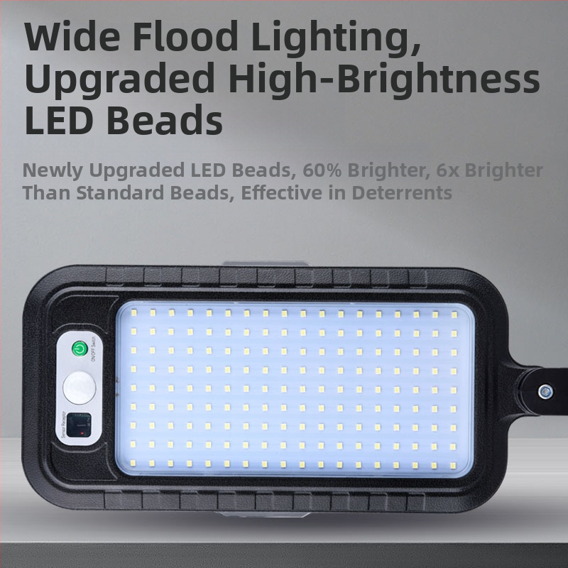 LED solárne nástenné svietidlo s pohybovým snímačom – vonkajšie IP65 záhradné svietidlo, 20W, 3.7V, životnosť 20000 h, prevádzka 6–12 h