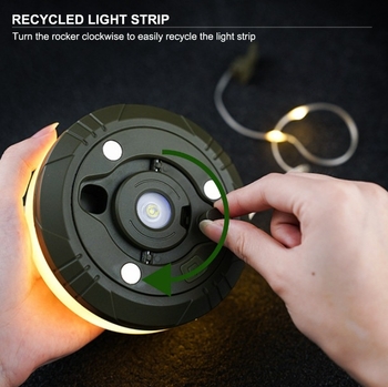 Къмпинг лампа с LED, презареждаща се, 5V, 4.5W, еднополюсен бутон