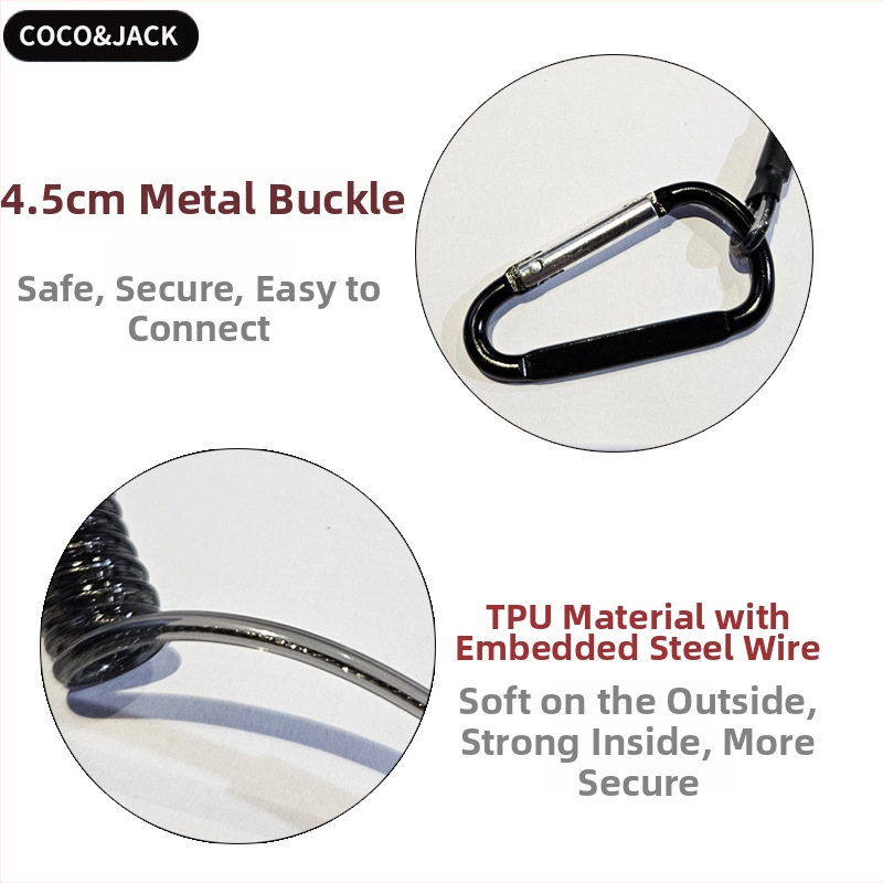 Телефонна каишка за мобилен телефон - TPU тръба + стоманена жица конструкция, силиконово въже, метална катарама, унисекс, възможно персонализиране