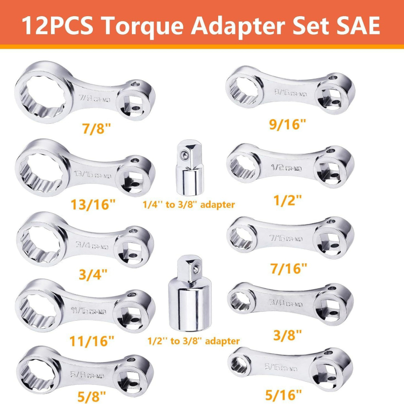 12-точков адаптер за удължител за моментен ключ за ремонт на автомобили