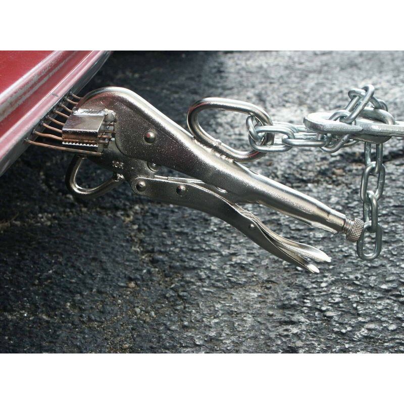 Клещи за ламарина с клюнообразна глава и фиксиран захват, широки челюсти; марка NACHEE, тегло 0.9 кг, материал на захващащата глава: 45# стомана