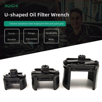 Ruichi 8600 nastaviteľný kľúč na olejový filter s dvoma čeľusťami, oceľ 45#, na demontáž a montáž olejového filtra, hmotnosť 0,44 kg