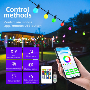 G40 nutikas LED pallidega joon, USB toide 5V, 5W, IP65 veekindel, kaugjuhtimispult