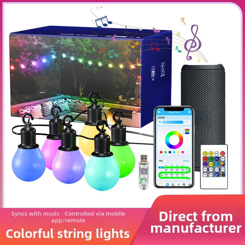 G40 ευφυής LED αλυσίδα με σφαίρες, USB τροφοδοσία 5V, 5W, IP65 αδιάβροχη, τηλεχειριστήριο