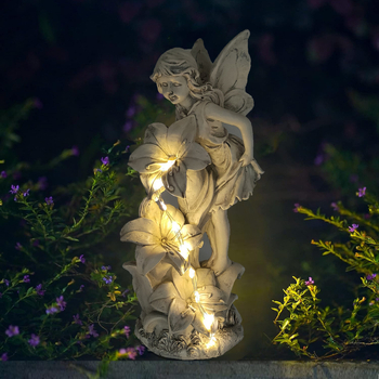 Γλυπτό αγγέλου από ρητίνη για κήπο — εξωτερικός διακοσμητικός κήπος (Υλικό: συνθετική ρητίνη; Μάρκα: Huayang Craft; Κατηγορία: Διακοσμητικά από ρητίνη; Συσκευασία: Χαρτοκιβώτιο)